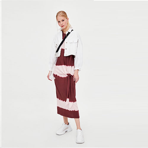 2018  New Gown women's Front belted dress